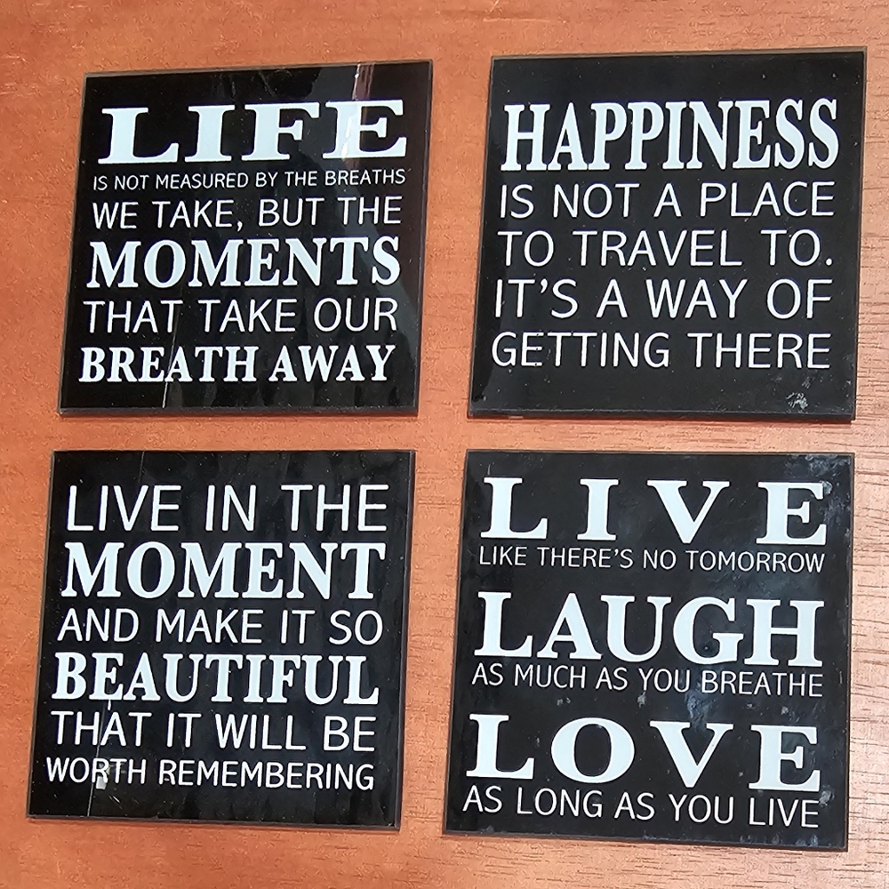 NIB Inspirational Glass Coasters